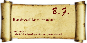 Buchvalter Fedor névjegykártya